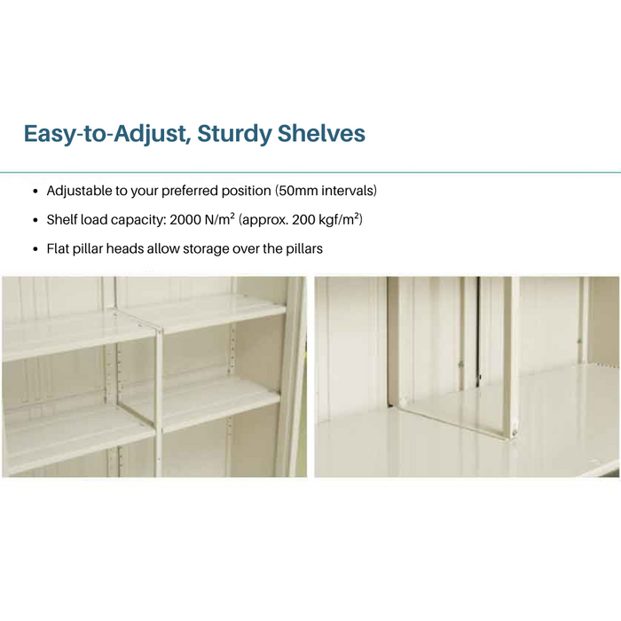 Grand Prestige GP-115AF Steel Outdoor Garden Shed + Shelving