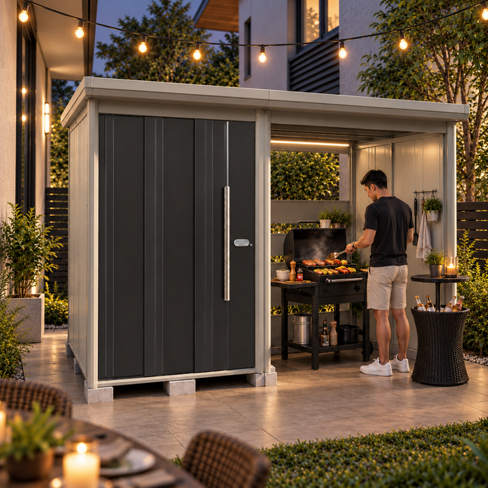 TP-3015 Stockman 9.9 x 5.2 ft Outdoor Bicycle or Laundry area Metal Storage Shed