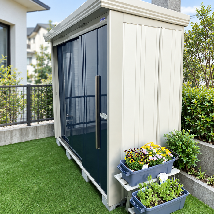 ND-1812 Stockman 6 x 4 ft Outdoor Metal Storage Shed + Shelving