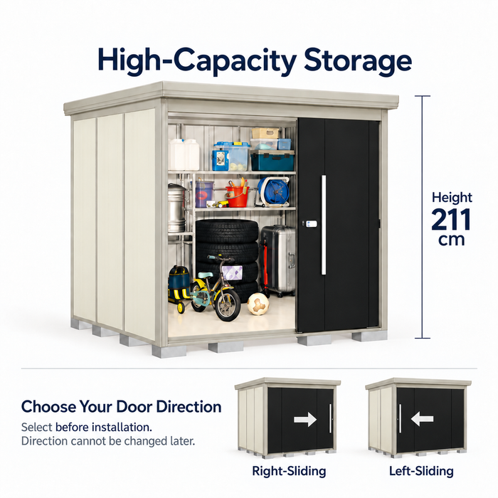 ND-2215 Stockman 7.2 x 5.2 ft Outdoor Metal Storage Shed + Shelving