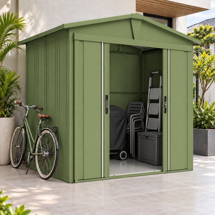Leisure 7.2 x 5 ft Outdoor Garden Storage Metal Shed