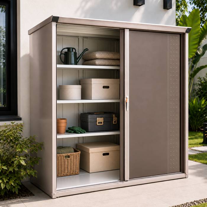 GP-199AF Grand Prestige 6.2 x 3 ft Steel Outdoor Garden Shed + Shelving