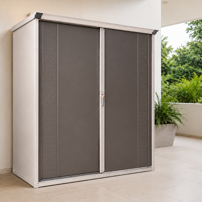 Grand Prestige GP-199AF 6.2 x 3 ft Steel Outdoor Garden Shed + Shelving