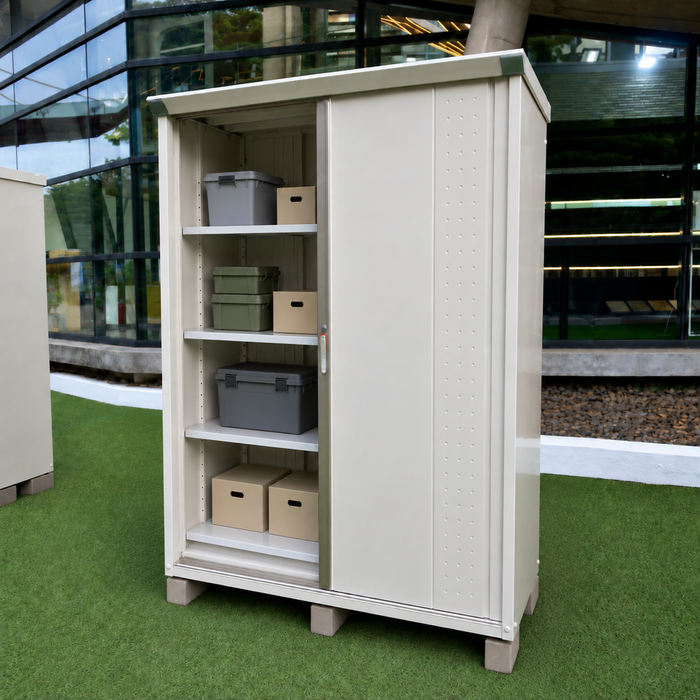 GP-115AF Grand Prestige Steel Outdoor Garden Shed + Shelving