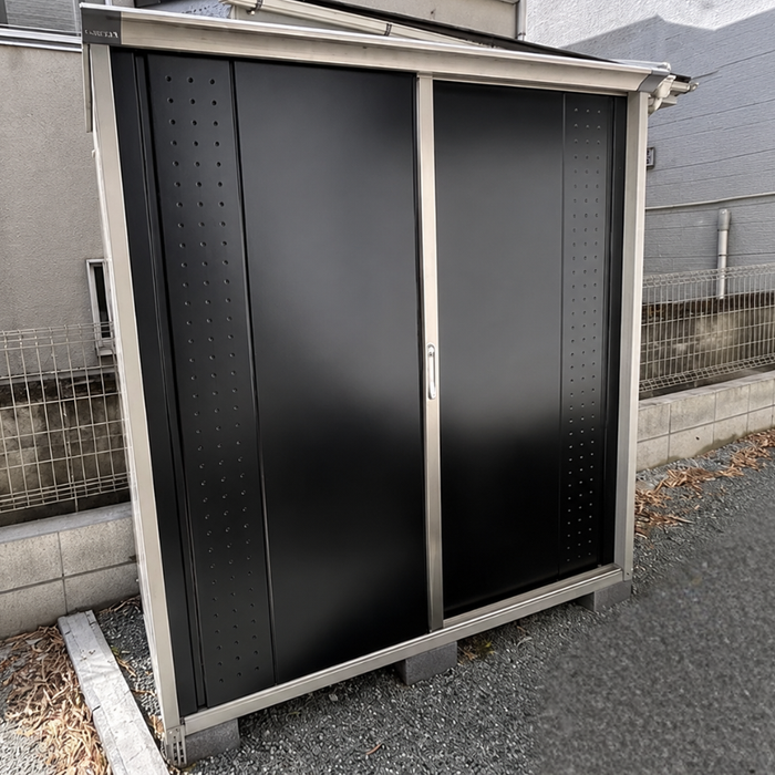 Grand Prestige 5.5x2.4 Ft Steel Outdoor Garden Shed + Shelving