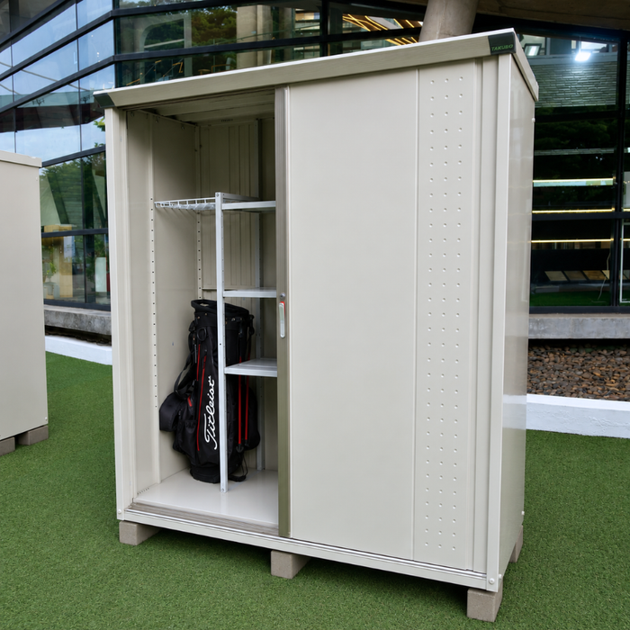 Grand Prestige GP-115AF Steel Outdoor Garden Shed + Shelving