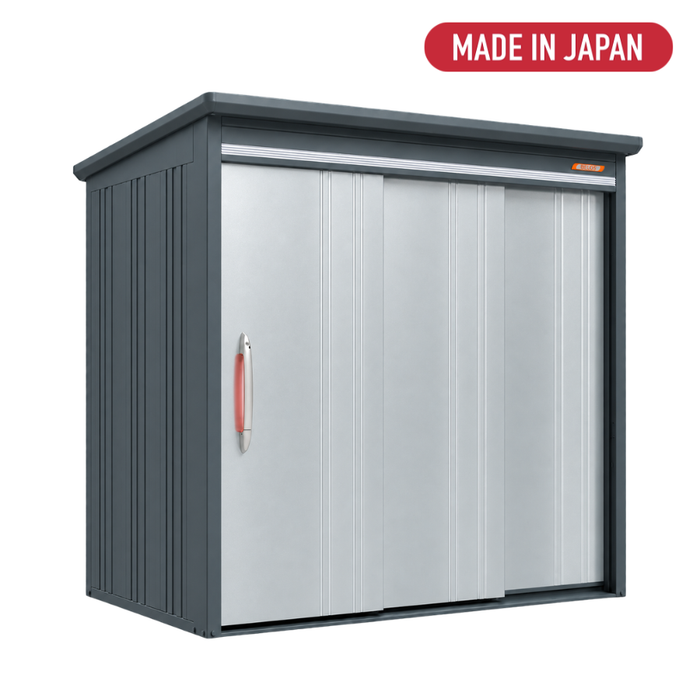 Belos 7 x 4.6 ft Steel Outdoor Garden Shed + Shelving (Luminous Silver)