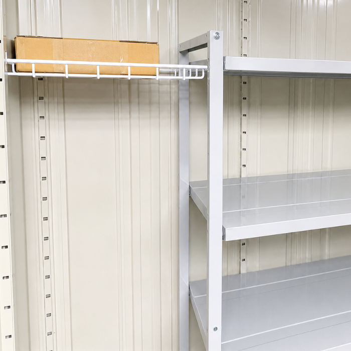 Grand Prestige GP-115AF Steel Outdoor Garden Shed + Shelving