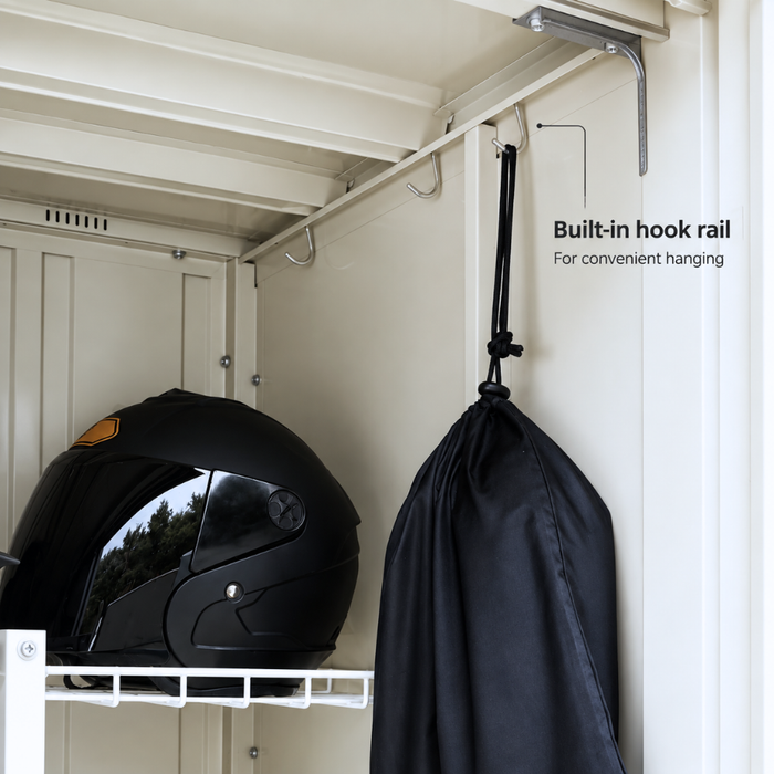 Grand Prestige GP-115AF Steel Outdoor Garden Shed + Shelving