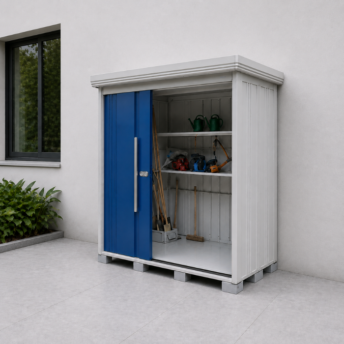 ND-1812 Stockman 6 x 4 ft Outdoor Metal Storage Shed + Shelving