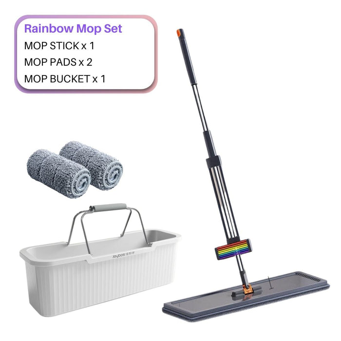 Joybos® Easy Clean Rainbow Flat Mop Black 50cm