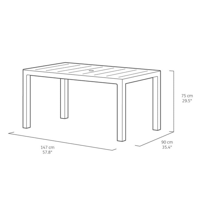 Julie Outdoor Dining Table Graphite 147cm