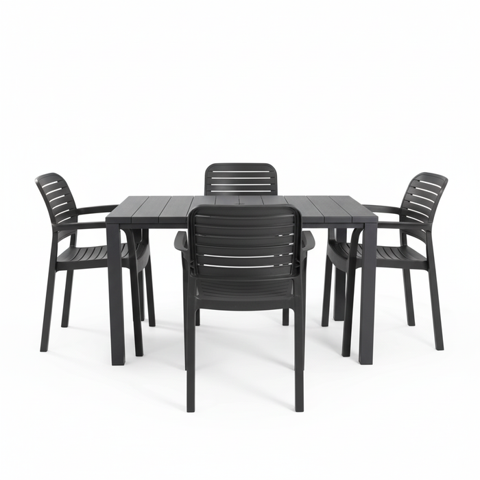 Julie Dining Table + 4 Chloe Chairs (FREE DELIVERY)