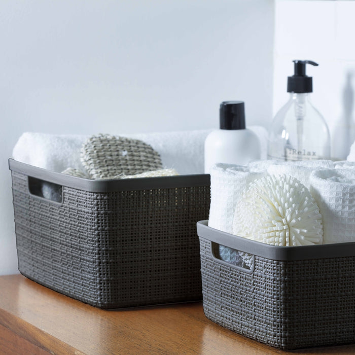 Jute Medium Storage Basket 12L Dark Grey