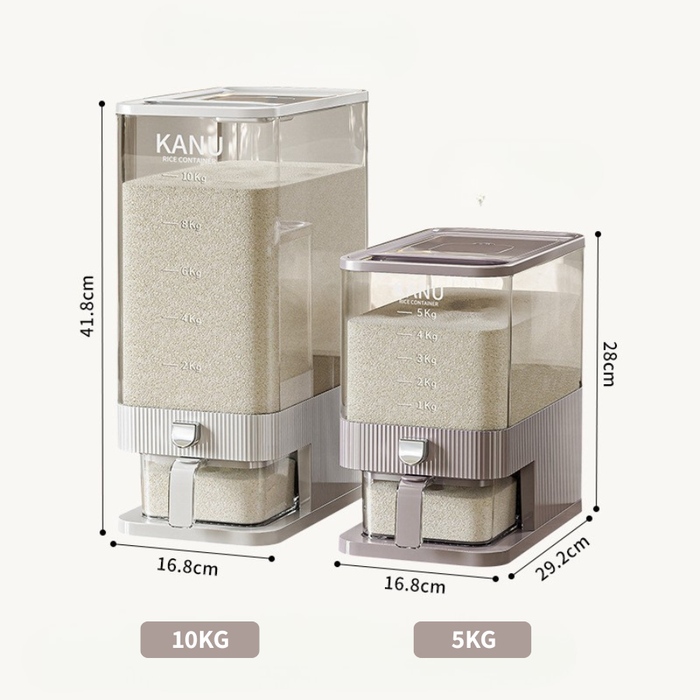 Kanu Rice Dispenser Bucket Tall Slim Grey