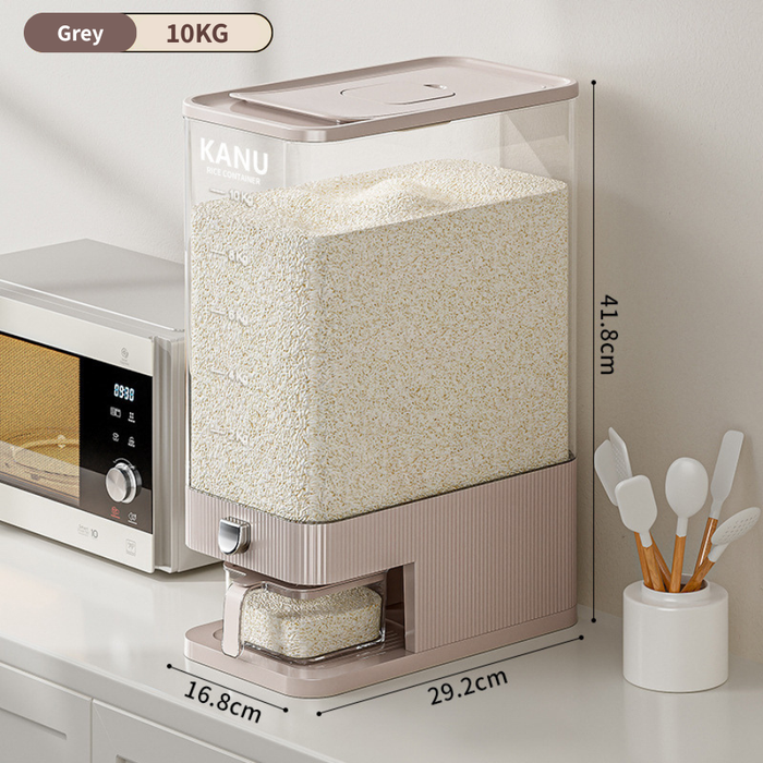 Kanu Rice Dispenser Bucket Tall Slim Grey
