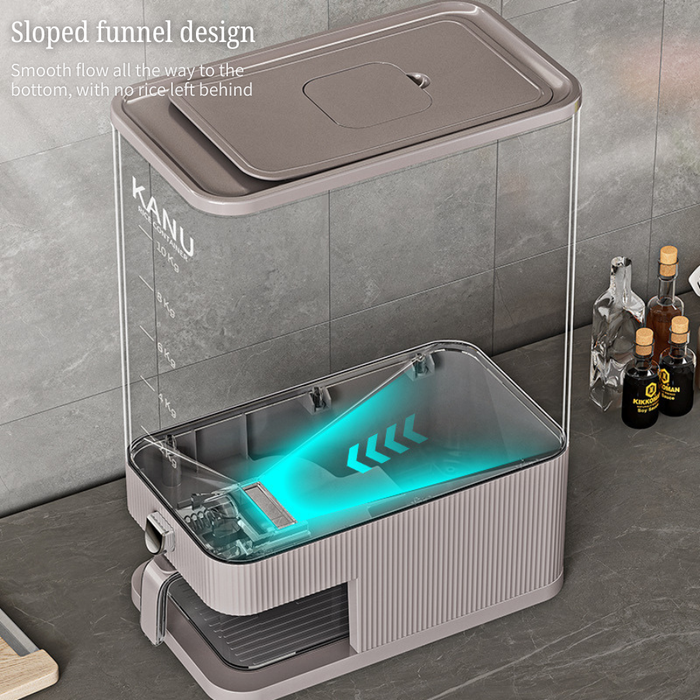 Kanu Rice Dispenser Bucket Tall Slim Grey