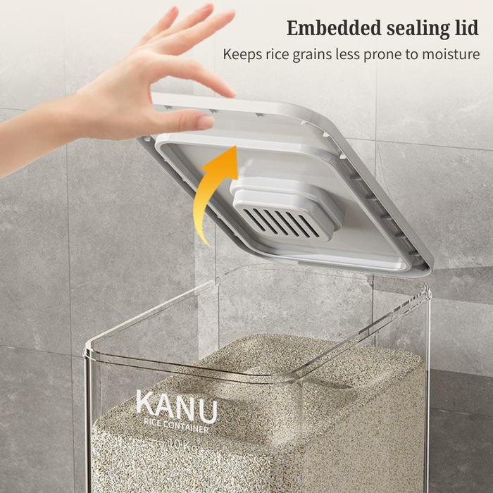 Kanu Rice Dispenser Bucket Tall Slim Grey