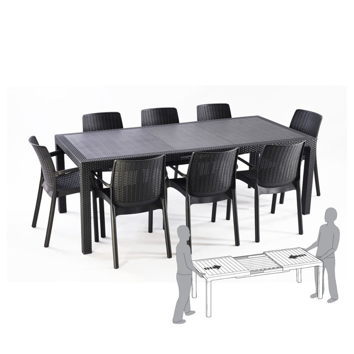 Keter Symphony Outdoor Extendable Table Grey (Imperfect Table Top)