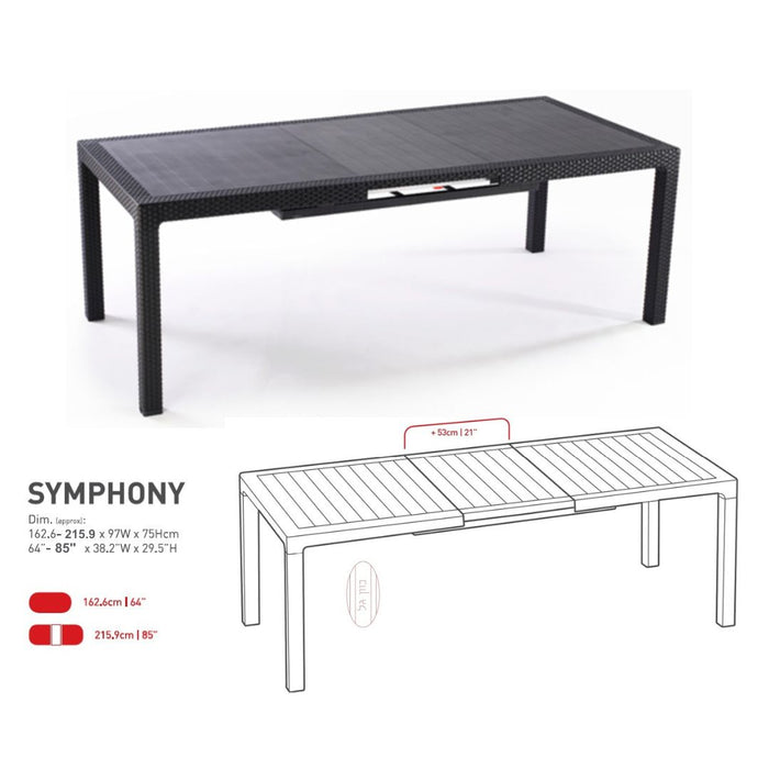 Symphony Extendable Table Grey (Imperfect Table Top)