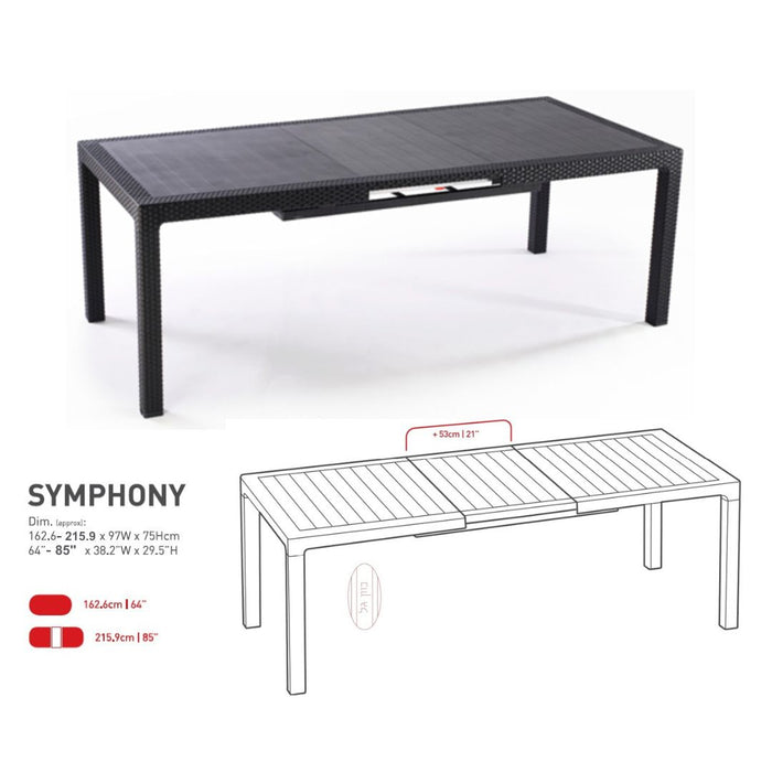 Keter Symphony Outdoor Extendable Table Grey (Imperfect Table Top)