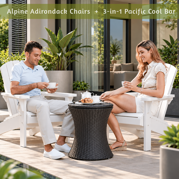 3-in-1 Outdoor Pacific Cool Bar Table Rattan Style Dark Grey