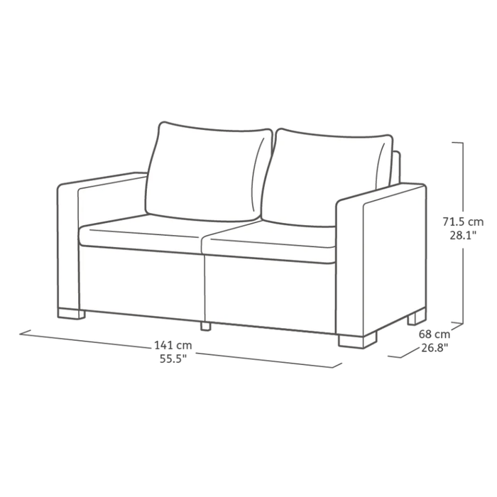California 2 Seater Sofa Graphite
