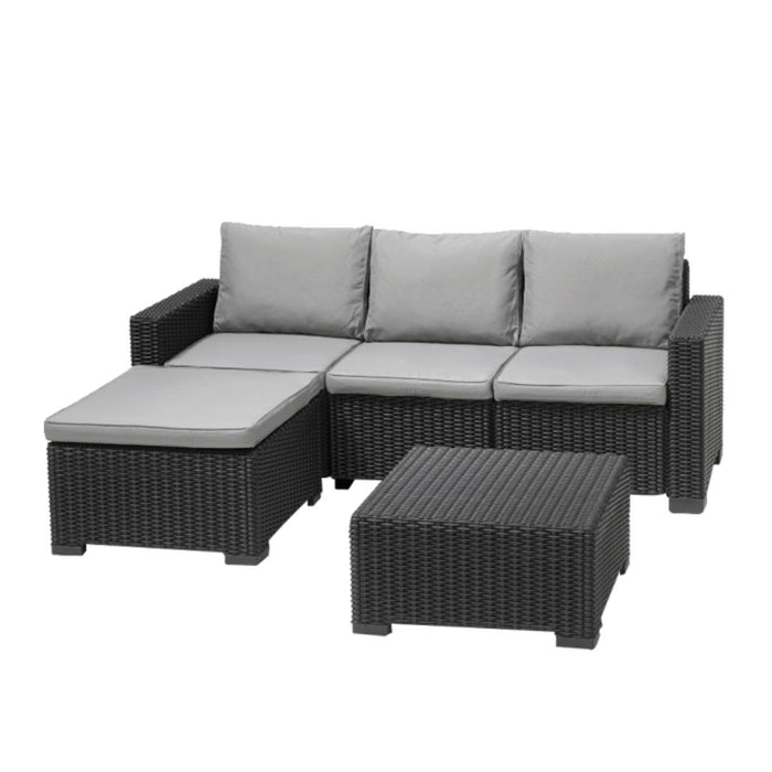 California Outdoor 3 Seater Chaise Lounge Sofa Set - Grey