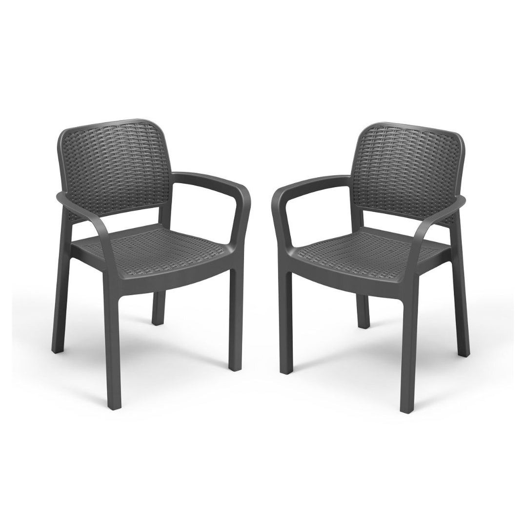 Keter Lima Long Outdoor Dining Table Set + 8 Bella Outdoor Chairs Waterproof — The Home Shoppe