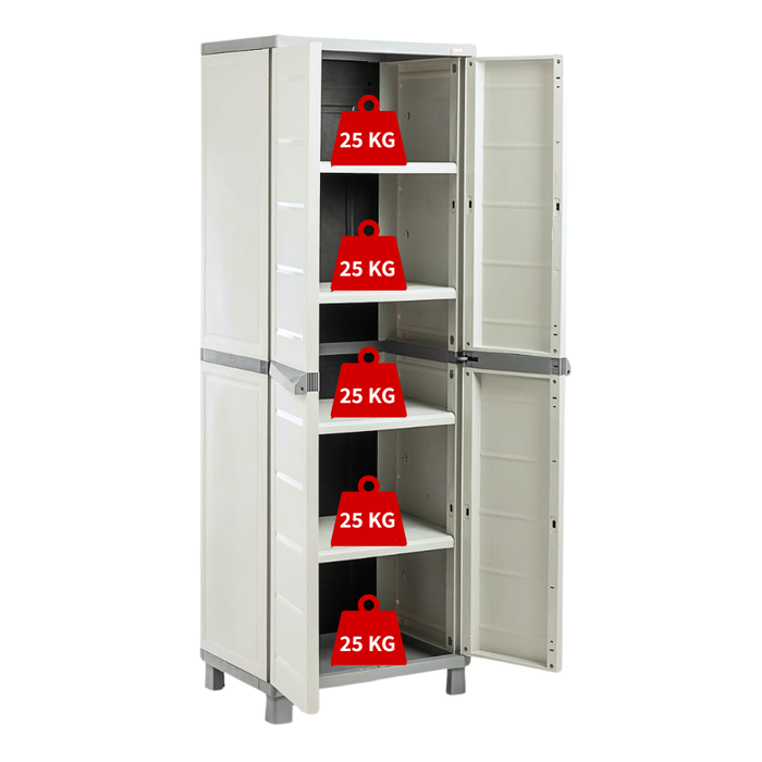 Basic Tall Utility Storage Cabinet with Legs Grey
