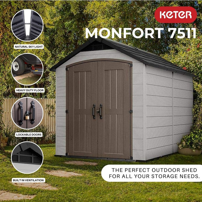 Montfort 7511 Large Outdoor Shed 7.5" x 11" (Free Assembly)