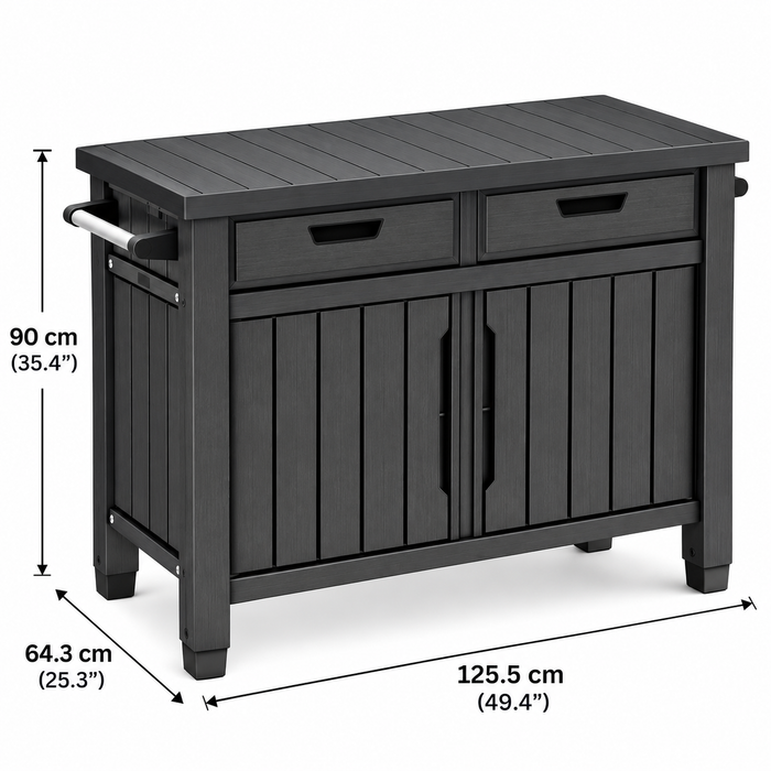 Keter Unity Storage Buffet BBQ Prep Table with Drawers