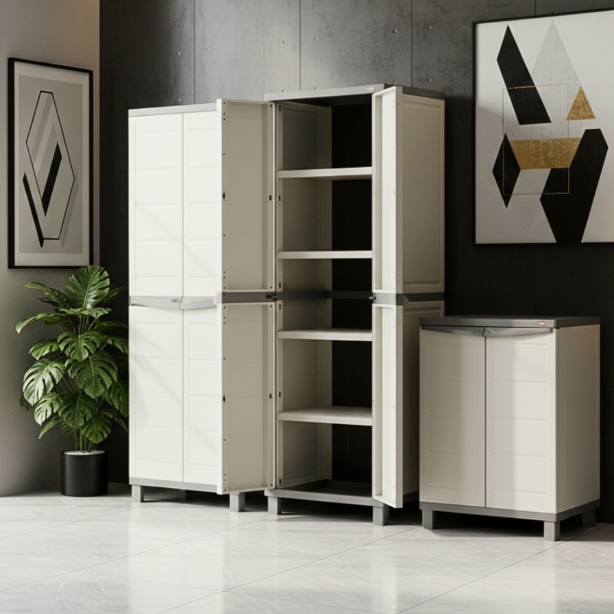 Base Storage Basic Base Storage Cabinet with Legs Grey — The Home Shoppe