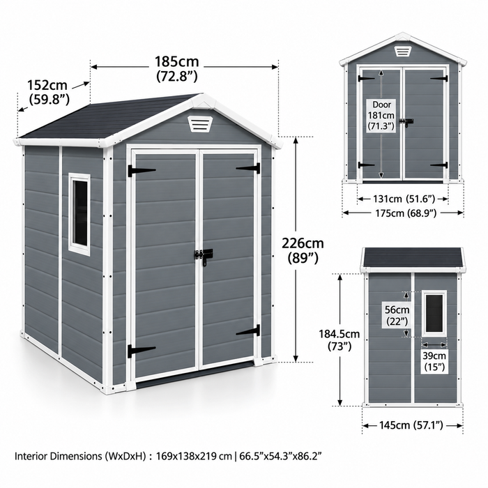 Manor 6 x 5 Ft Outdoor Storage Garden Shed
