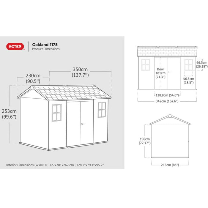 Oakland 1175 Garden Shed (Free Delivery + Assembly)