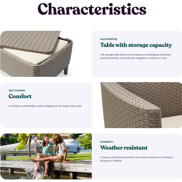 Salemo Outdoor Sofa set Cappucino