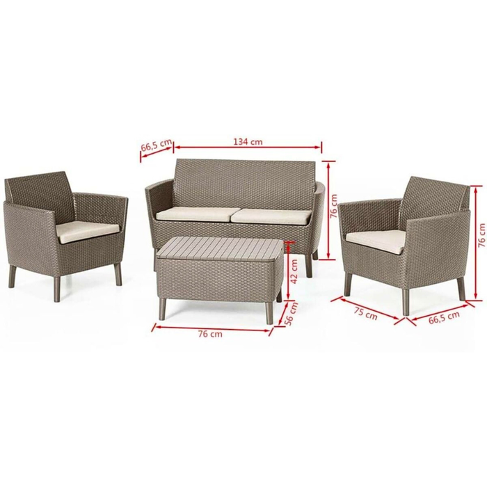 Salemo Outdoor Sofa set Cappucino