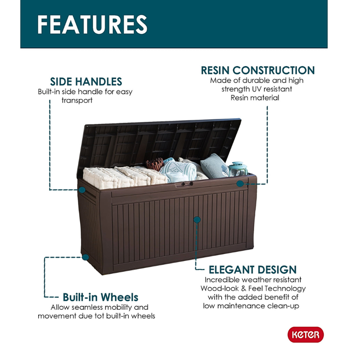 Comfy Outdoor Deck Box Woodbrown