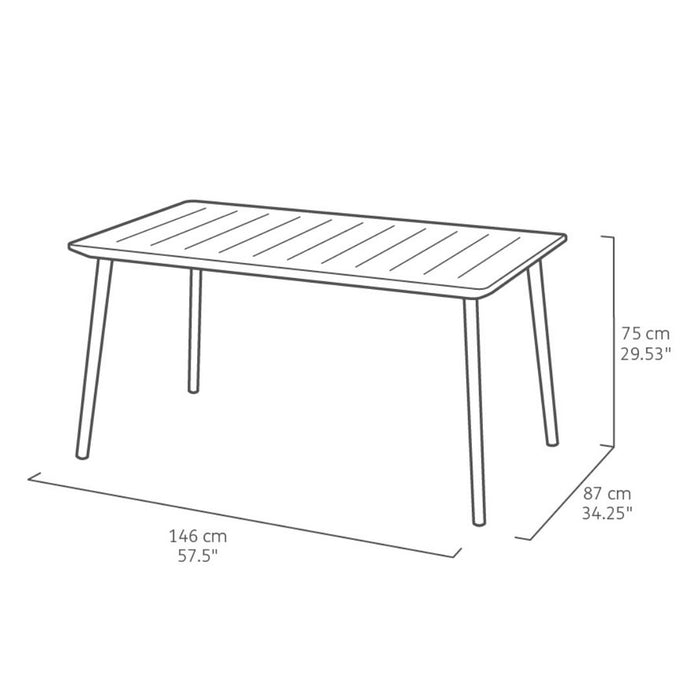 Metalea Outdoor Dining Table + Metalix Chair Set Bronze