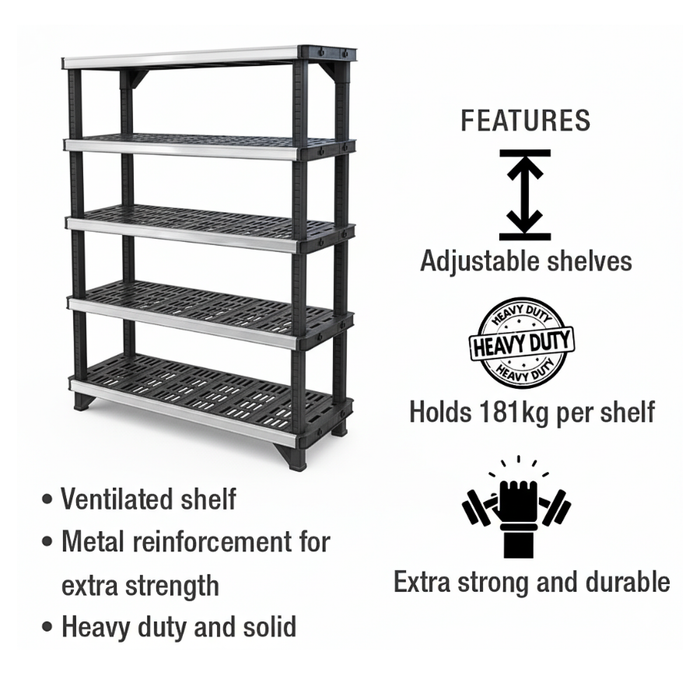 Fused Open Shelving Rack 5 Tier