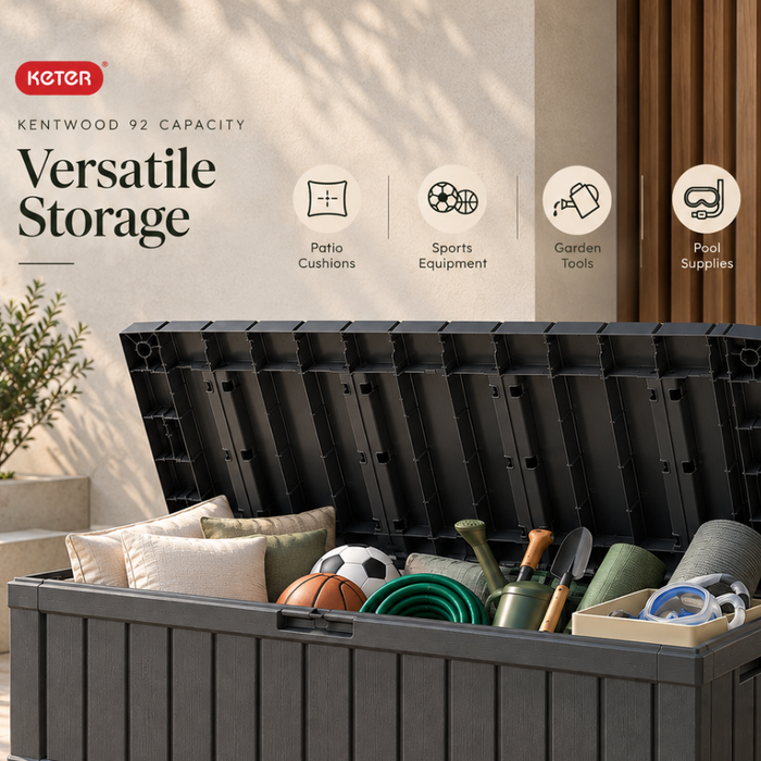 Kentwood Outdoor Storage Box 90Gal Graphite