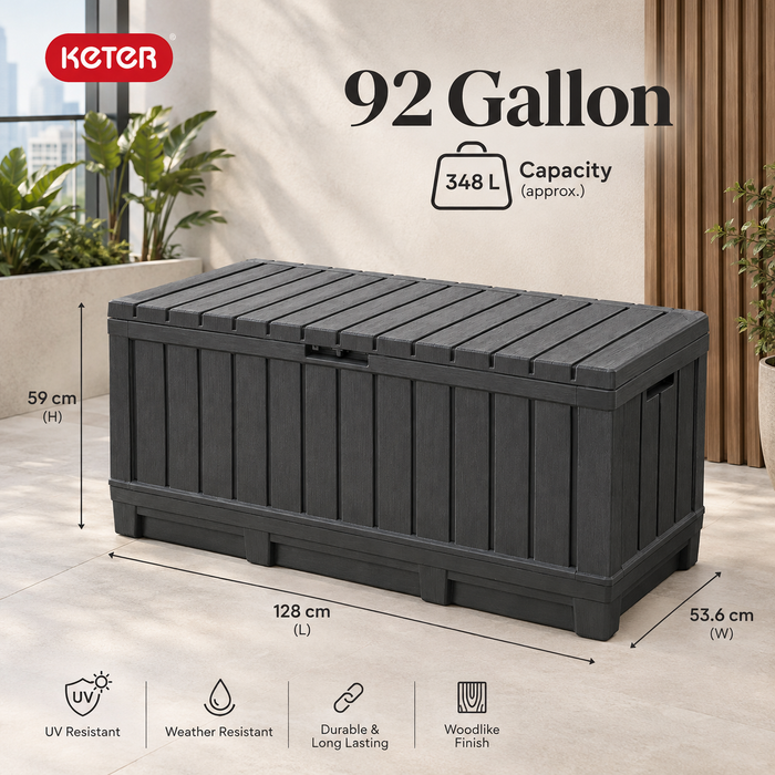 Kentwood Outdoor Storage Box 90Gal Graphite