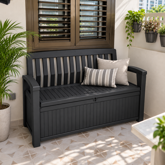 Patio Outdoor Storage Bench Graphite