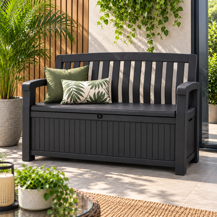 Patio Outdoor Storage Bench Graphite