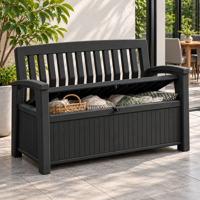 Patio Outdoor Storage Bench Graphite