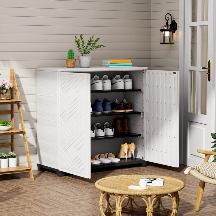Alto Multipurpose Outdoor Storage Shoe Cabinet White