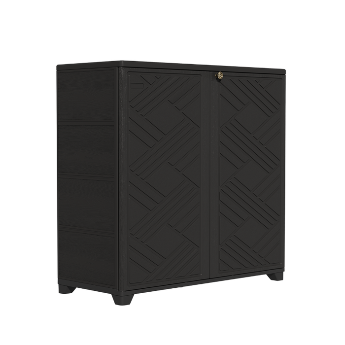 Alto Multipurpose Outdoor Storage Shoe Cabinet Black