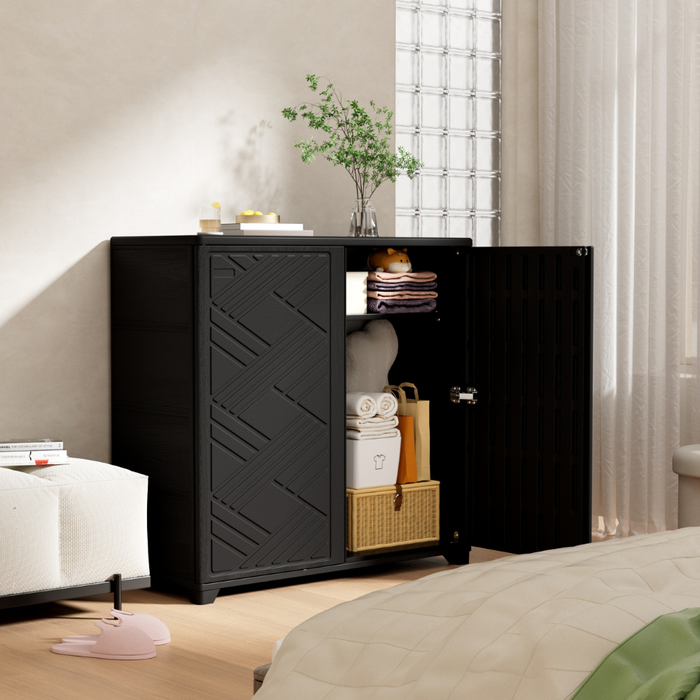 Alto Multipurpose Outdoor Storage Shoe Cabinet Black