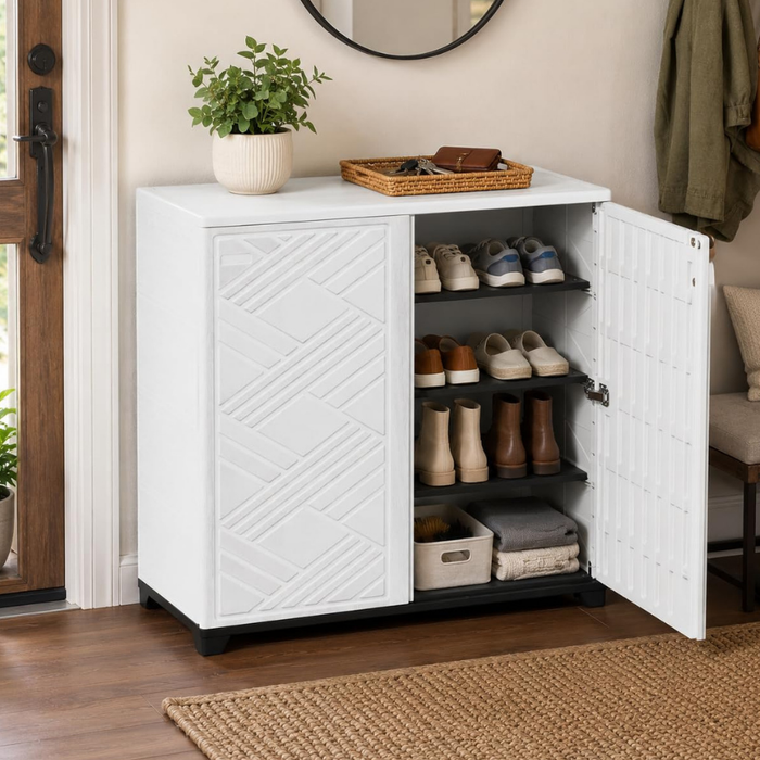 Alto Multipurpose Outdoor Storage Shoe Cabinet White