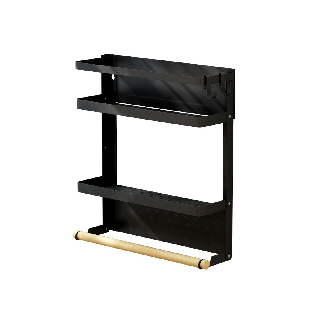 Magnetic Fridge Side Shelf Foldable Spice Rack Paper Towel Holder ...